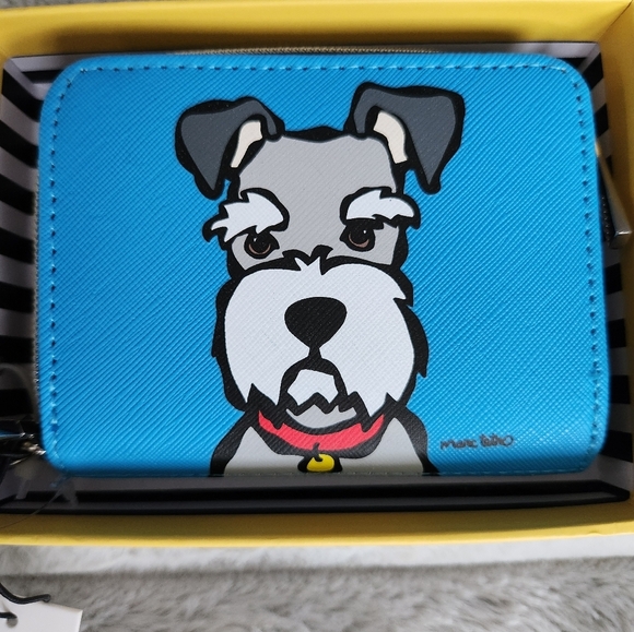 Marc Tetro Schnauzer Blue Wallet Wristlet NWT - Picture 3 of 7
